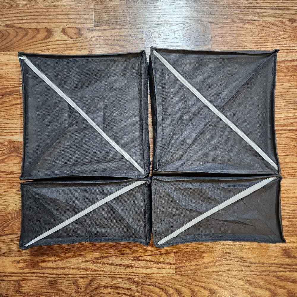 Set of 4 Fabric Drawer Organizers (Foldable) For Underwear and Bras